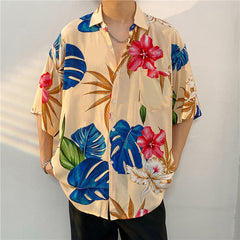 New Men's Casual Large Size Beach Vacation Hawaiian Print Shirt