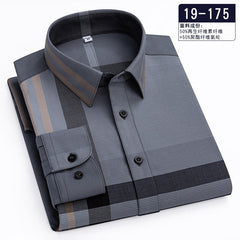 Men's High-end Fashion Casual Plaid Long-sleeved Shirt