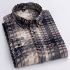 Pure cotton long-sleeved business casual shirt