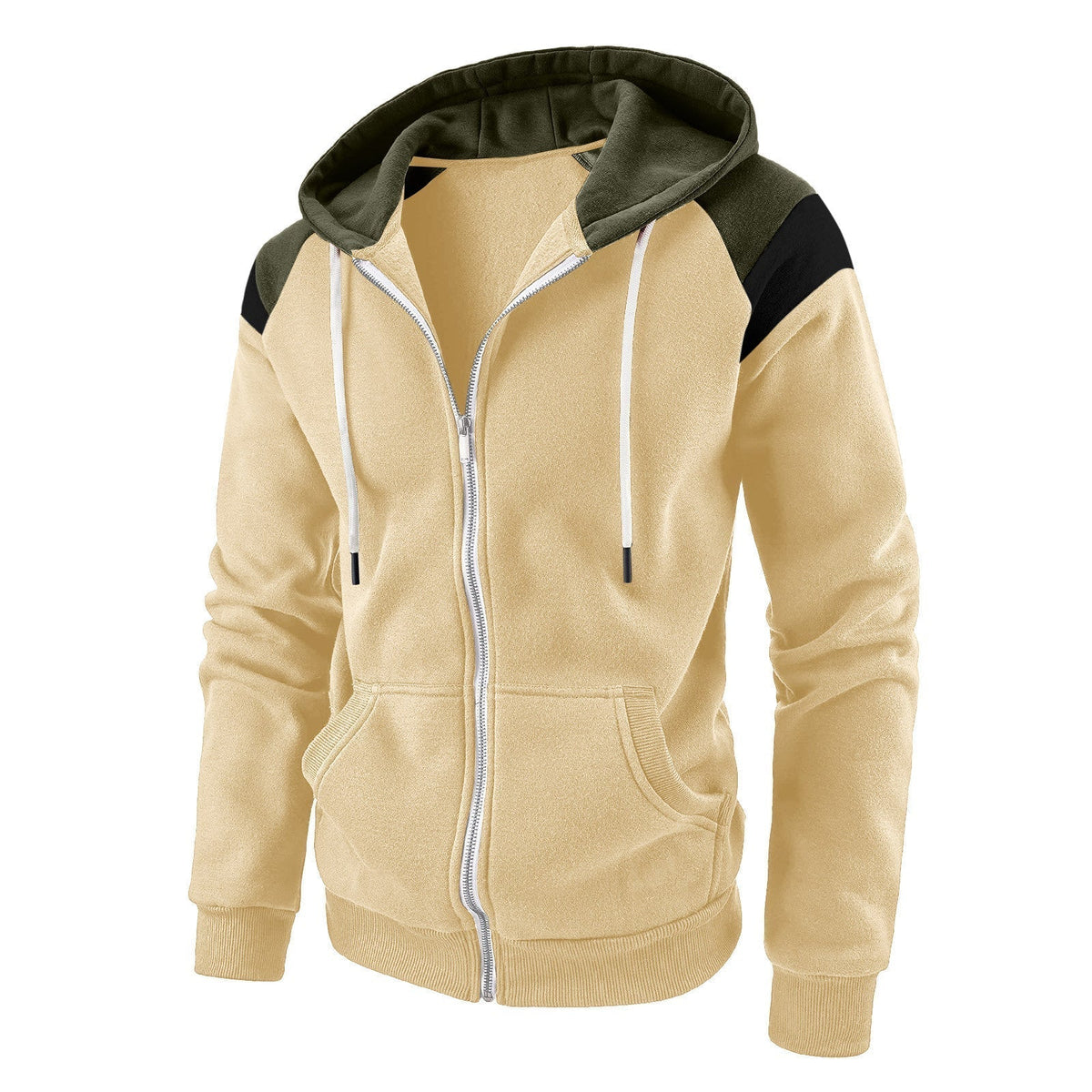 Men's Color Block Color Contrast Fashion Casual Hooded Jacket