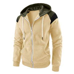 Men's Color Block Color Contrast Fashion Casual Hooded Jacket