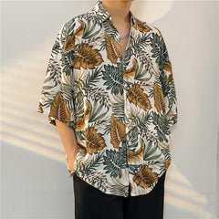 New Men's Casual Large Size Beach Vacation Hawaiian Print Shirt