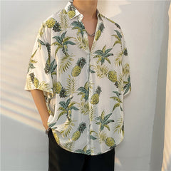 New Men's Casual Large Size Beach Vacation Hawaiian Print Shirt