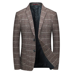 Men's Plaid Business Casual Woolen Blazer