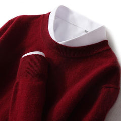 2023 New Men's Round Neck Casual Business Knitted Cashmere Sweater