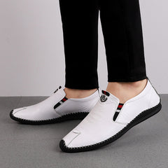 Men's Casual Breathable Leather Soft-soled Driving Shoes