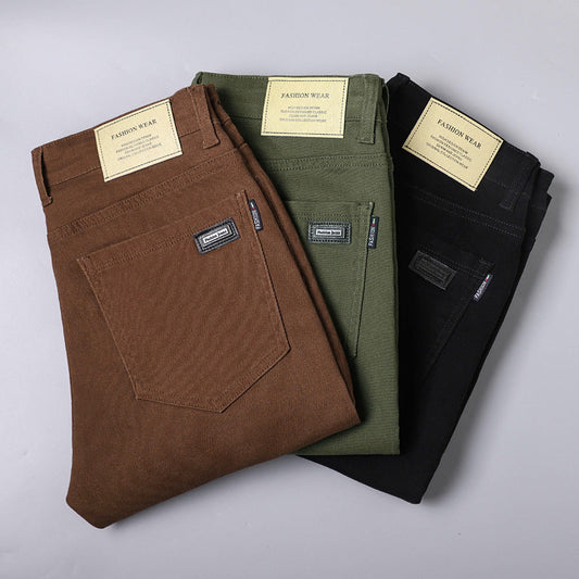 Men's Straight Elastic Business Casual Trousers