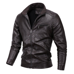 Men's New Fleece Leather Jacket