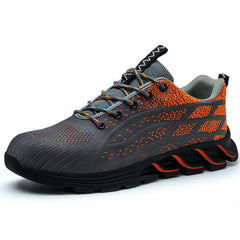 Men's Flying Woven Anti-smash and Anti-stab Safety Shoes