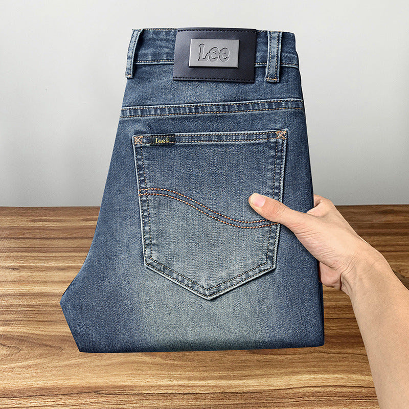 Men's New High-end Stretch Straight Cotton Casual Jeans