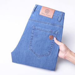 Men's High Quality Cotton Stretch Comfortable Breathable Ice Silk Straight Jeans