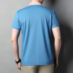 Lapel loose business solid color polo shirt