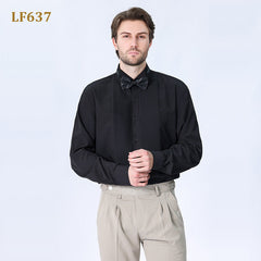 New Men's Dress French Shirt with Bow Tie