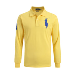 Men's lapel loose plus size cotton embroidered polos