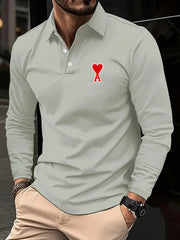 Men's Stylish Printed Lapel Polo Shirt