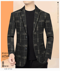 Men's Stylish Plaid Print Blazer