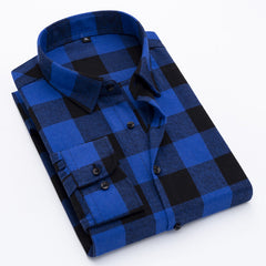 Men's Casual Long Sleeve Plaid Shirt