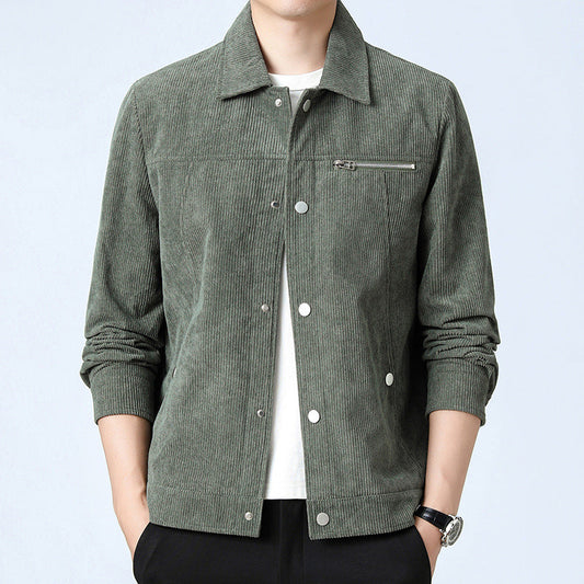 Men's Solid Color Corduroy Jacket