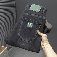 2023 High-End Men's Stretch Slim Winter Velvet Thickened Warm Jeans