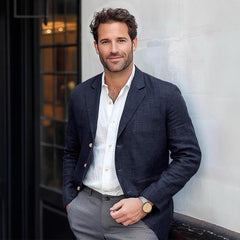 Men's Casual Solid Color Cotton and Linen Blazer