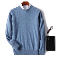 2023 New Men's Round Neck Casual Business Knitted Cashmere Sweater