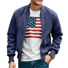 Men's Suede Stand Collar Slim Casual Jacket