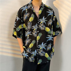 New Men's Casual Large Size Beach Vacation Hawaiian Print Shirt