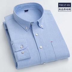 100% Cotton Plaid Striped Solid Color Long-sleeved Shirts