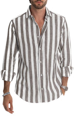 2023 Men's Striped Loose Shirt