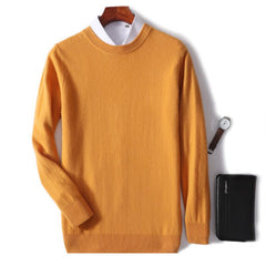 2023 New Men's Round Neck Casual Business Knitted Cashmere Sweater