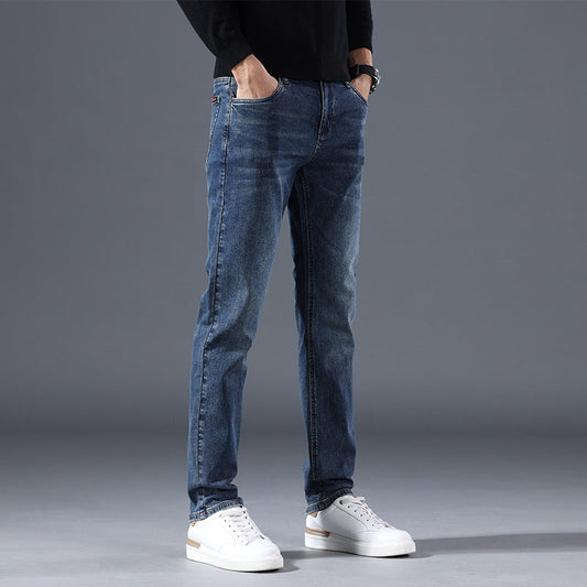 Men's Commuting Loose and Versatile Fashionable Straight Stretch Jeans