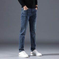 Men's Commuting Loose and Versatile Fashionable Straight Stretch Jeans