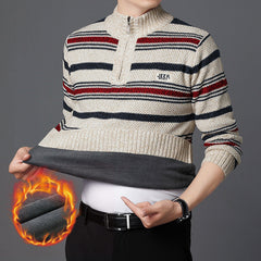 Men's Pullover Fleece Thickened Half Zipper Sweater