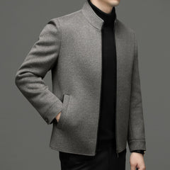 Men's Casual Stand Collar Woolen Jacket Coat