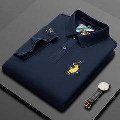 Fashionable Short Sleeve Embroidered Loose POLOS