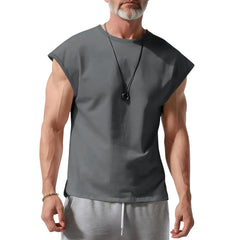 Men's Casual Loose Solid Color Vest T-shirt