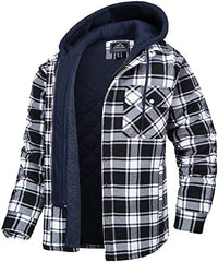 Men's Thick Check Loose Hooded Jacket