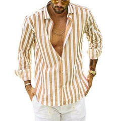 2023 Men's Striped Loose Shirt