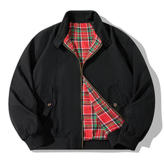 Men's Casual Stand Collar Motorcycle Windbreaker Jacket
