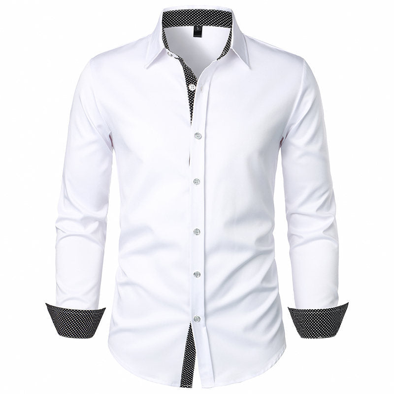 Men's Polka Dot Casual Long-sleeved Shirt