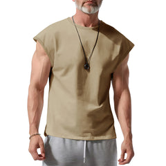 Men's Casual Loose Solid Color Vest T-shirt