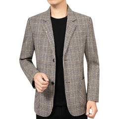 Men's New No-Iron Plaid Blazer