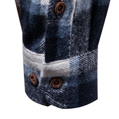 Men's Business Fashion Plaid Long Sleeve Shirt