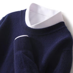2023 New Men's Round Neck Casual Business Knitted Cashmere Sweater
