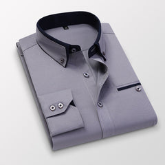 New Men's Business Long Sleeve Shirt