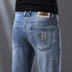 Men's Casual Embroidered Stretch High-end Jeans