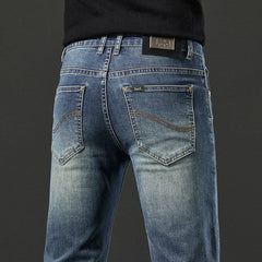 Men's New High-end Stretch Straight Cotton Casual Jeans