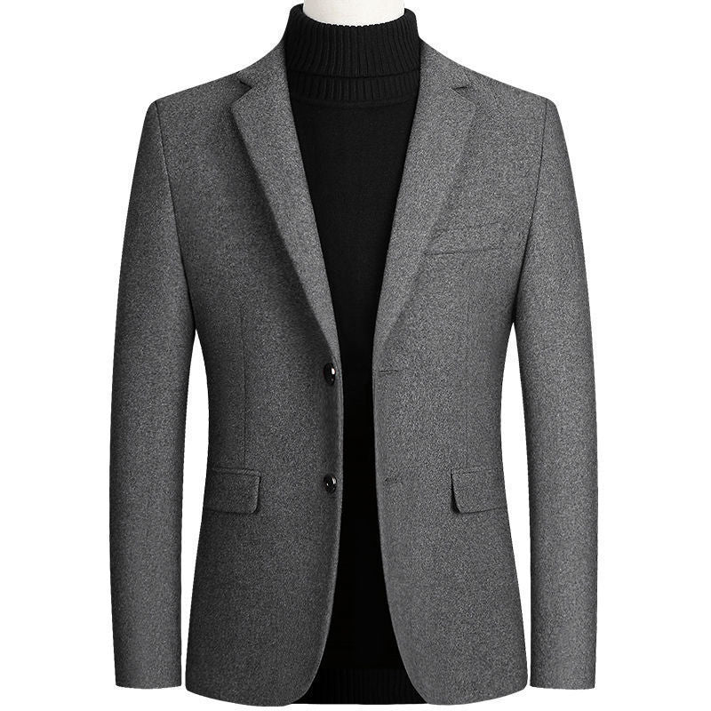 2024 Men's Woolen Thickened Solid Color Blazer