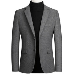 2024 Men's Woolen Thickened Solid Color Blazer