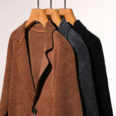 2025 New Men's Solid Color Suit Knitted Jacket
